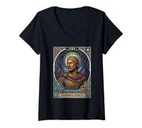 Femme Hannibal Barca Elephant Carthaginois Histoire T-Shirt avec Col en V