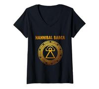 Femme Hannibal Barca Goddess Tanit Punique Guerre Ancienne Carthage T-Shirt avec Col en V