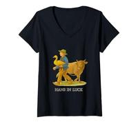 Femme Hans in Luck Classic Brothers Grimm Fairy Tale T-Shirt avec Col en V
