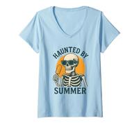 Femme Hanté par l'été - Spooky Ice Pop Vibes T-Shirt avec Col en V