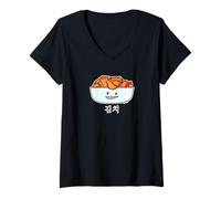 Femme Happy Kimchi Kimchee Bowl Chou mariné épicé coréen T-Shirt avec Col en V