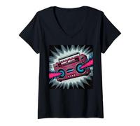 Femme Happy Music Band Graphic Womens Angry Music for Happy People T-Shirt avec Col en V