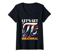 Femme Happy Pi Day Math Teacher Mathématiques Symbole Pi Irrationnel T-Shirt avec Col en V