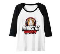 Femme Hardstyle Queen - Cochon d'Inde avec écouteurs Manche Raglan