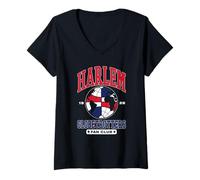 Femme Harlem Globetrotters Basketball Est. 1926 Fan Club T-Shirt avec Col en V