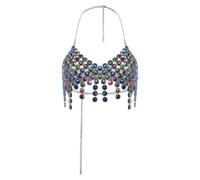 Femme Harnais Soutien Gorge Halter Bikini Haut Paillettes Brillant Type B Taille Unique