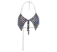 Femme Harnais Soutien Gorge Halter Bikini Haut Paillettes Brillant Type D Noir Taille Unique