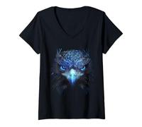 Femme Harpie Mythique Motif Fantasy Artwork Harpie T-Shirt avec Col en V
