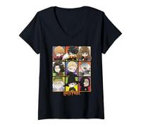 Femme Harry Potter Anime Squares T-Shirt avec Col en V