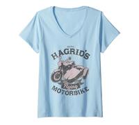 Femme Harry Potter Hagrids Motorbike T-Shirt avec Col en V