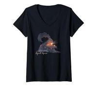 Femme Harry Potter Hogwarts Express Sketch T-Shirt avec Col en V