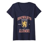 Femme Harry Potter Hogwarts Gryffindor Alumni T-Shirt avec Col en V