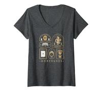 Femme Harry Potter Horcrux Field Guide T-Shirt avec Col en V