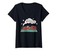 Femme Harry Potter Nouveau Design 2025 relié pour Poudlard T-Shirt avec Col en V