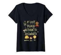 Femme Harry Potter Return to Hogwarts T-Shirt avec Col en V
