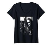 Femme Harvest Moon Chanteur Neil Young par AJ Barratt T-Shirt avec Col en V
