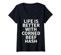 Femme Hash Apparel Corned Beef - Design Unique et Amusant pour Les Amateurs de haschisch T-Shirt avec Col en V