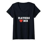 Femme Haters Heart Me Club T-Shirt avec Col en V