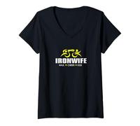 Femme Haul Cheer Kiss, Une Femme de Trois sherpas, supportrice de Triathlon T-Shirt avec Col en V