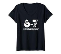 Femme Haunted by 6-7 Six Seven 67 Sayings 6 7 Numbers 6 & 7 Hours T-Shirt avec Col en V