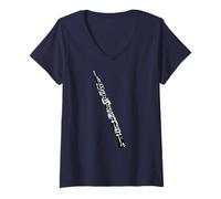 Femme Hautbois T-Shirt avec Col en V