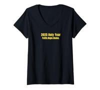 Femme Hauts, t-shirts et accessoires de l'année sainte italienne du jubilé de Rome 2025 T-Shirt avec Col en V