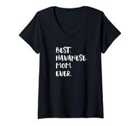 Femme Havaneses Best Havanese Mom Ever Bichon Havanais T-Shirt avec Col en V