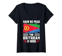 Femme Have No Fear The Eritrean is Here Eritrea Flag T-Shirt avec Col en V
