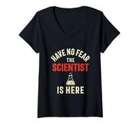 Femme Have No Fear The Scientist is Here Drôle Chimie Biologie T-Shirt avec Col en V