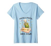 Femme Having a Mental Bake Down Skeleton Funny Baker Meme Baking T-Shirt avec Col en V