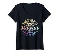 Femme Hawaii Family Vacation 2026 Trip Here We Come Matching Squad T-Shirt avec Col en V