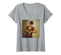 Femme Hazel O'Connor Huitième Jour Chanteur Breaking Glass Simon Fowler T-Shirt avec Col en V