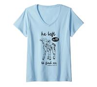 Femme « He Left The 99 to Find Me » Christian Matthew 18:12-14 Lamb T-Shirt avec Col en V