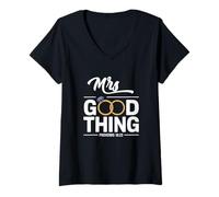 Femme He Who Finds A Wife Christian Bible Verse Religious Sayings T-Shirt avec Col en V