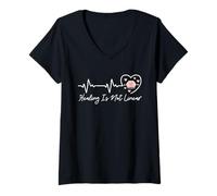 Femme Healing Is Not Linear Tee - Mental Health Awareness T-Shirt avec Col en V