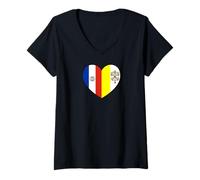 Femme Heart of Faith: Paraguay and Vatican United T-Shirt avec Col en V