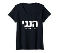Femme Hébreu Hineni Me Voici Isaïe 6:8 Envoyez-Moi T-Shirt avec Col en V
