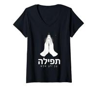 Femme Hébreu Israélite Jésus Le Messie Juif Hébreu T-Shirt avec Col en V