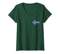 Femme Hébrides extérieures du Drapeau des Uistes du Sud de l'Écosse T-Shirt avec Col en V