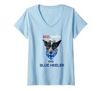 Femme Heeler Definition, bouvier rouge-bleu, Australie, Queensland T-Shirt avec Col en V