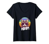 Femme HEIDI - Joli prénom de fille avec un chat cool T-Shirt avec Col en V