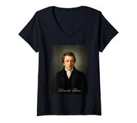 Femme Heinrich Heine Poète T-Shirt avec Col en V