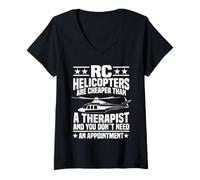 Femme Hélicoptère télécommandé, pilote d'avion moins cher RC hélicoptère T-Shirt avec Col en V