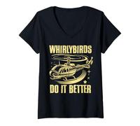 Femme Hélicoptère Whirlybirds Do It Better T-Shirt avec Col en V