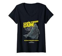 Femme Helldivers 2 Earn Your Cape Super Earth Training Video Game T-Shirt avec Col en V