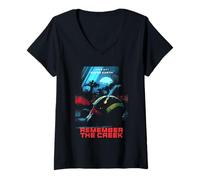 Femme Helldivers 2 Remember The Creek Super Earth Video Game T-Shirt avec Col en V