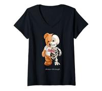 Femme Hello Bear Halloween Novelty Graphic Tees & Cool Designs T-Shirt avec Col en V
