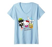 Femme Hello Kitty - and Friends This is Real Friendship T-Shirt avec Col en V