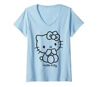 Femme Hello Kitty - Black Cat Classic T-Shirt avec Col en V