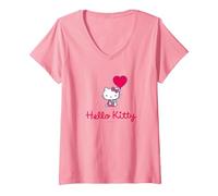 Femme Hello Kitty - Vous ne Pouvez jamais Avoir trop d'amis T-Shirt avec Col en V, Rose, XL